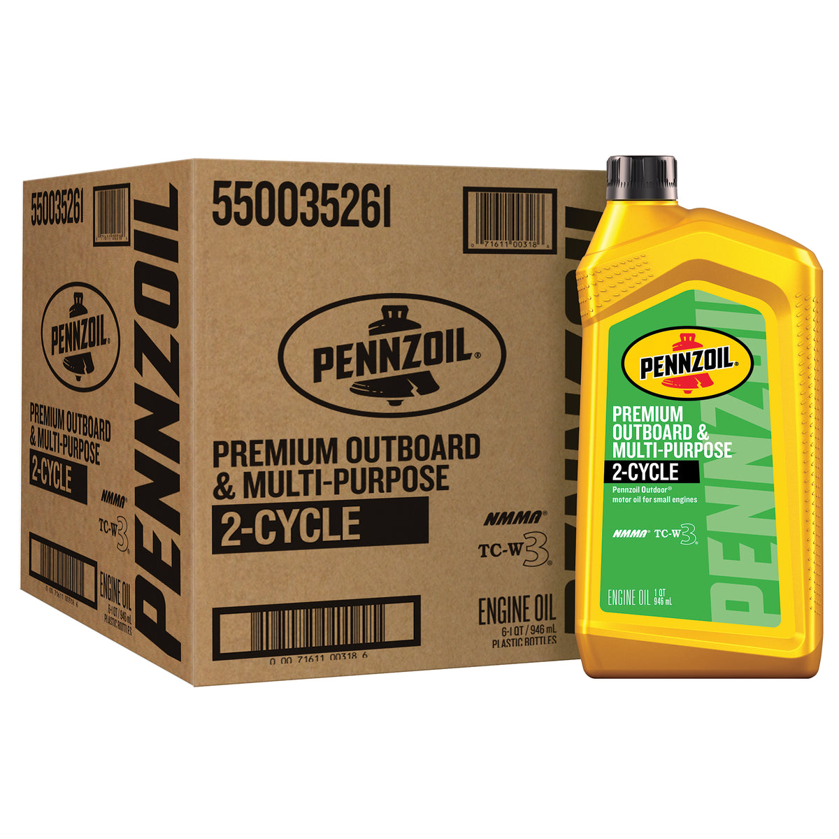 Pennzoil Premium Outboard & Multi-Purpose 2-Cycle Oil - 12/1QT