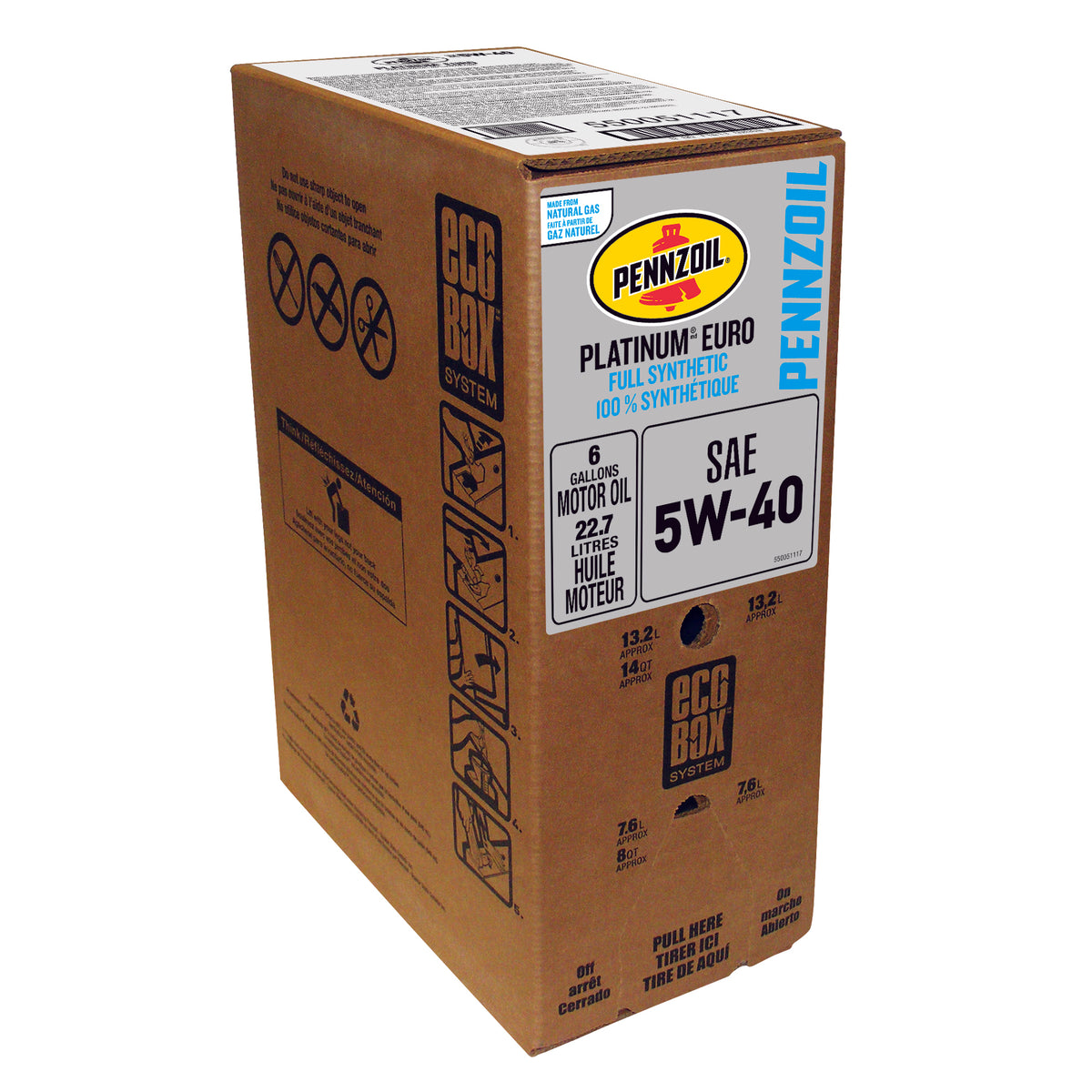 Pennzoil Platinum Euro Full Synthetic 5W-40 - 24QT Ecobox