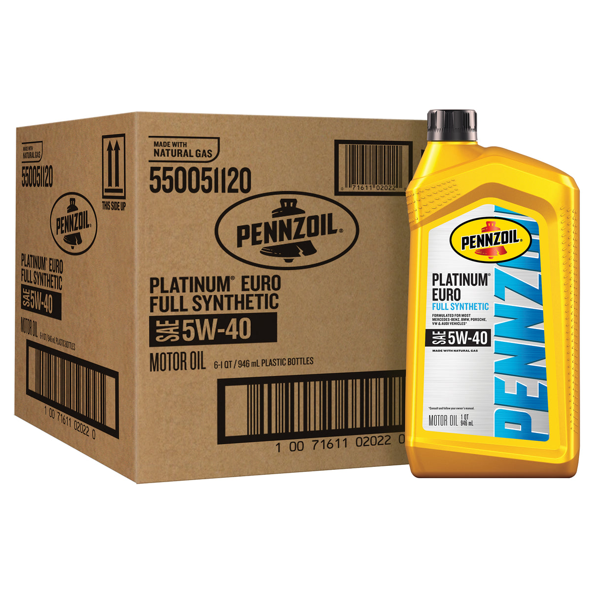 メンテナンス Pennzoil Platinum Euro 5W-40 550051120_PZ_PLAT_Euro_5W40_6X