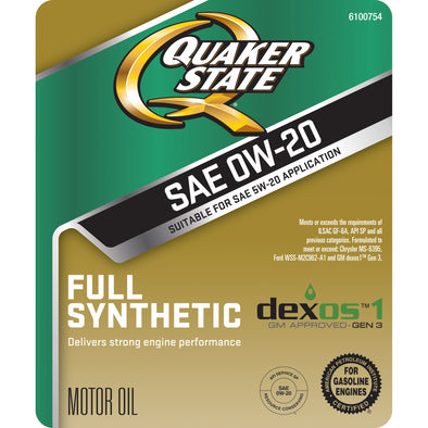 Quaker State Ultimate Durability Full Synthetic 0W-20 - BULK